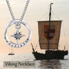 URONE Viking Necklace Sterling Silver Viking Mobius Compass Pendant Necklace