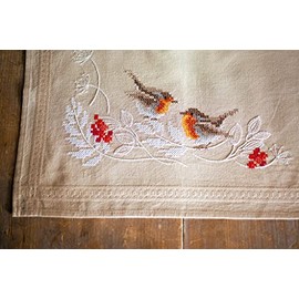 Vervaco Table Runner Cross Stitch Set Outlined, Cotton, Multicoloured, 40 x 100 cm