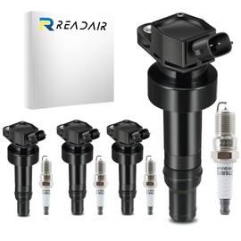 Ignition Coil Iridium Spark Plugs Set of 4pcs UF764 93175 Compatible with 2015 2016 2017 2018 2019 Hyundai Sonata Santa Fe Tucson Genesis Kia Optima Sorento Sportage Stinger 2.0L 2.4L