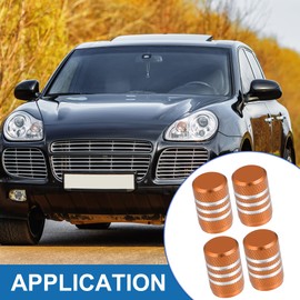 A ABSOPRO Tire Valve Stem Caps Aluminum Alloy Orange (Set of 4)