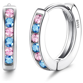 YADOCA Small Hoop Earrings for Girls Women Hypoallergenic 𝟵𝟮𝟱 𝗦𝘁𝗲𝗿𝗹𝗶𝗻𝗴 𝗦𝗶𝗹𝘃𝗲𝗿 Toddler Earrings Cute Cubic Zirconia Cartilage Sleeper Huggie Hoop Earrings With Box