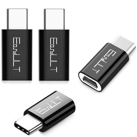 EasyULT, USB C adapter to Micro USB, converter for Galaxy S8, S8+, S8 plus, S9, S9 plus, S10, S10+, S10E, Note 9, Note 10, A20e, A40, A50, P30 lite, P40 lite and other type C devices, 4 pieces