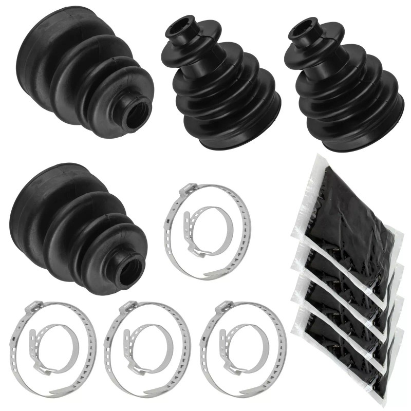 Caltric 2 Front Axle Inner Outer CV Boot Kits for