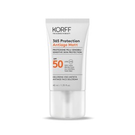 Korff 365 Protection Antiage Matt SPF50+, Anti-Aging-Gel für das Gesicht, für empfindliche Haut, hoher Schutz, wasserfest, 40 ml