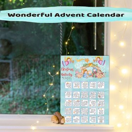 Nativity Advent Calandar 2023 for Kids – Bible Verses, Activities, Jokes, and Coupons for a Meaningful Countdown, Christmas Christian Religious Card Gifts Idea