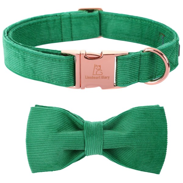 Lionheart glory Dog Collar, Corduroy Dog Collar with Bow, Pet