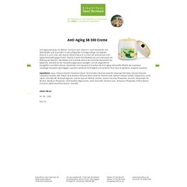 Sanct Bernhard SB 500 Anti-Ageing Cream with Q10, Bioflavonoids, Zinc, Selenium 100 ml