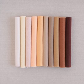 Wool Felt, 10 pcs 9"x12" in Skin Tone Colors, 1 mm Thick, Soft & Pliable, Wool Blend Felt, Doll Face 9"x12"