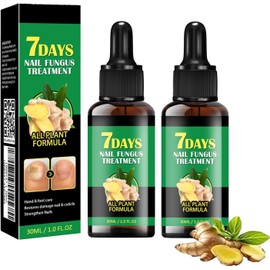 Sérum para Uñas con Jengibre, Tratamiento de 7 Días a Base de Extractos Vegetales, Nutre las Uñas Frágiles, Suaviza la Cutícula, Deja la Piel Suave y Tersa, Aporta Brillo Natural, 30 ml (2 pc)