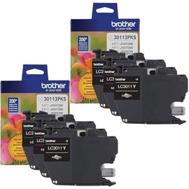Brother 2 Pack LC3011 Innobella Standard-Yield 3-Color Ink Cartridge Set, 200 Pages Yield/Cartridge, Cyan, Magenta, Yellow