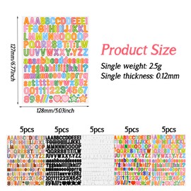 25 Blätter Buchstaben Aufkleber Selbstklebend, Alphabet Number Stickers, Bunte Vinyl Klebebuchstaben Alphabet & Zahlen Sticker für Briefkasten, DIY Scrapbooking, Schilder, Adressnummern