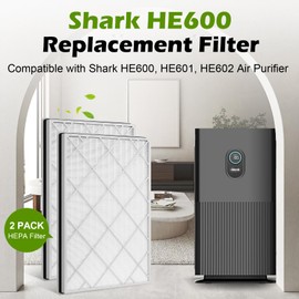 Musslan 2 Pack HE601 Filter for Shark Air Purifier 6 (HE601 & HE602), HE6FKPET, HE6FKBAS, HE6FKPRO, 3-Stage Filtration System of H13 True HEPA