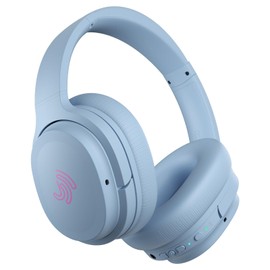 Jrumz Clarity CL01 Hybrid Active Noise Cancelling Headphones, Wireless Over Ear Bluetooth Headphones, Deep Bass, Comfort Fit Ear Pads, 40H Playtime for Home Office, Travel, Gym (Blue)