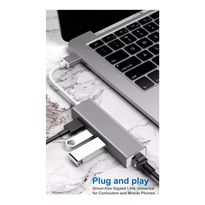 OEM Hub 3usb 3.0 Con Adaptador Ethernet Para Win Tv