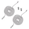 2 Pack Silver Ceiling Fan Pull Chain 3.3 Feet Metal