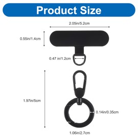 Phone Tether Tab Metal Cell Phone Lanyard Patch with Spring Ring, Detachable Cellphone Tether Tabs, Hands-Free Phones Strap Charm Replacement Part for Women Girls Party Traveling Shopping