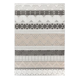Rugshop Marbella Contemporary Boho Non-Shedding Easy Cleaning Patio Deck Backyard Indoor/Outdoor Area Rug 4' X 6' Gray
