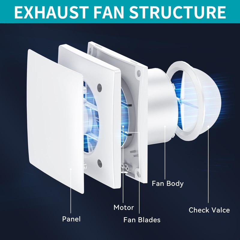 Exhaust Fan 6 Inch With Power Cord Ventilation Fan With