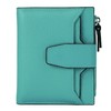 AINIMOER Women's RFID Blocking Leather Small Compact Bi-fold Zipper Pocket