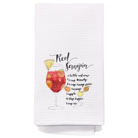 Yomisex Spanish Red Sangria Kitchen Towels, Red Sangria Cocktail Lovers Gifts Dish Tea Towels for Kitchen, Cocktail Gifts for Women Men Decorative Hand Towels for Bathroom, 16x24 Inch