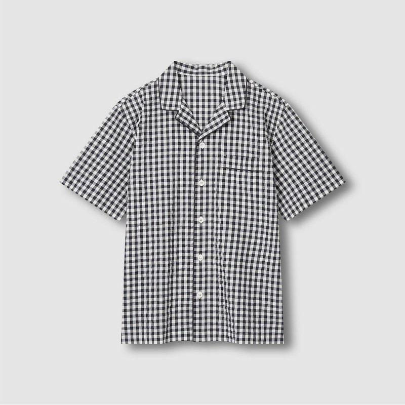 JAJU [JAJU] Men's Seersucker 5-part Pajama Set_Light Charcoal