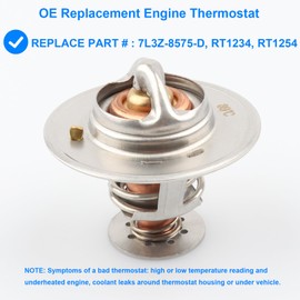 Thermostat Replace RT1254, RT1234 Compatible with Ford Lincoln Mercury 4.6 5.4 6.2 6.8L- 1997-2014 Expedition F150, 1992-2011 Crown Victoria & Grand Marquis, 1996-2010 Mus-tang, 98-14 Navigator, More