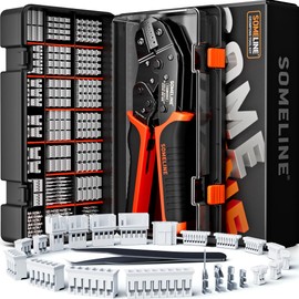 SOMELINE Crimping Pliers JST Connector Set, 21 Types SH 1.0 mm/PH 2.0 mm Connector, 0.03-0.34 mm²/AWG 32-22 Ratchet Crimping Tool for JST, Molex, TE 1.0 mm-2.0 mm Pitch Plug