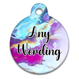 Spoilt Rotten Pets 25mm Magical Marble Design Dog Cat Identity Disc, Pet Identity Cat Kitten Dog Puppy ID Tag, Custom Printed with Your Contact Details