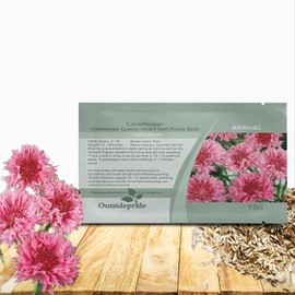 Outsidepride Dwarf Red Cornflower Seeds for Planting - 1000 Pcs. Annual Bachelor's Button Flower Seeds for Cut Flower Gardens, Drought-Tolerant, Attracts Pollinators, Ideal for Borders & Bouquets