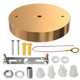 Mailirious Upgraded Version Light Canopy Kit, 4.7 Inch Light Fixture Cover Plate, Ceiling Chandelier Metal Kit with All Mounting Hardware for Chandelier, Pendant Light, Single Pendant Light (Gold)