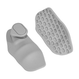 Frediuo 2Pcs Weight Lifting Grips Hand Protector Fingerless Barbell Bar Pads Gym Grips for Pull Ups Powerlifting Fitness Bodybuilding (Grey-1)