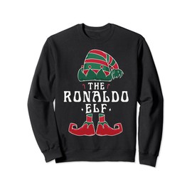 Ronaldo Elf Family Matching Group Christmas Mom Dad Kids Sweatshirt, black