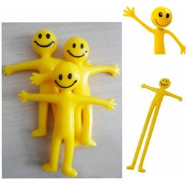 11Pcs Yellow Stretchy Bendable Man, Stress Relief and Anti-Anxiety Squeeze Sensory for Sensory Motor Aids Games