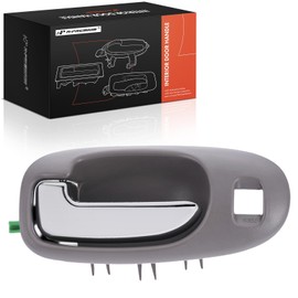 A-Premium Front Left Driver Side Interior Door Handle Compatible with Chrysler Sebring 2001-2006 & Dodge Stratus 2001-2006, Sedan, Light Gray & Chrome, Replace# US271L5AALG