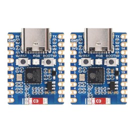 Waveshare ESP32-C6-Zero (2 PCS), ESP32-C6 Mini Development Board, Based on ESP32-C6FH4, Dual Processors, 160MHz Running Frequency, 2.4GHz WiFi 6 & BT5, ESP32 Development Board, Without Pin Header