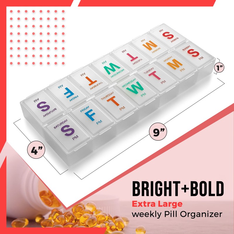 Weekly Pill Box - Large - Pack of 2