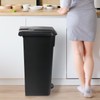 27 Gallon Step-On Trash Can/Container, Black Plastic Dustbin with Lid
