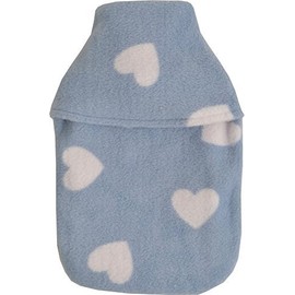 Vagabond Fleece Blue Hearts Cover and 1 Litre Hot Water Bottle Cover