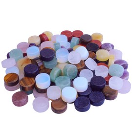 Mixed Natural Crystal Cabochons for Jewelry Making, 15-20mm Round Flatback Gemstone Cabochons, Small Natural Stone Cabochons for Wire Wrapping, Bezel Settings, Pendants, Earrings & DIY Crafts