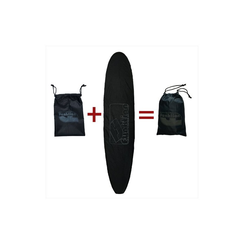 Funktion FK-WRAP-FU-BLK-NG Surfboard Cover for Fanboards Black Nose Guard Enhanced