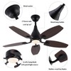 OUKANING Black Modern Dimmable Ceiling Fan with Light Remote Control,