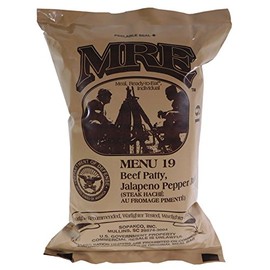Beef Patty, Jalapeno Pepper Jack MRE Meal - Genuine US Military Surplus Inspection Date 2020 and Up