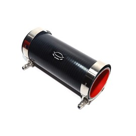 LTI Universal (203mm) 8" Length 4-Ply Reinforced High Performance (70mm) 2.75" ID Straight Silicone Hose Coupler With T Bolt Clamp 304 Stainless Steel (2.75" Black)