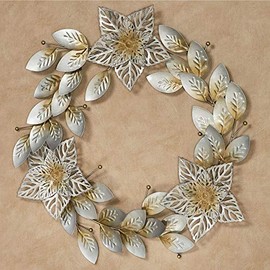Metallic Sparkling Wreath Metal Wall Art 26 Inches Diameter