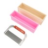 Wooden Loaf Soap Cutter Mold with 1 Pc Silicone Mold