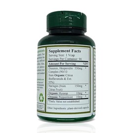 Green Organic Supplements Super Hesperidin with Diosmin, Narangin Hand Made, Non-GMO, Vegan & Gluten Free
