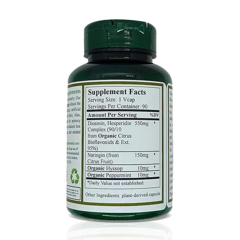 Green Organic Supplements Super Hesperidin with Diosmin, Narangin Hand Made,