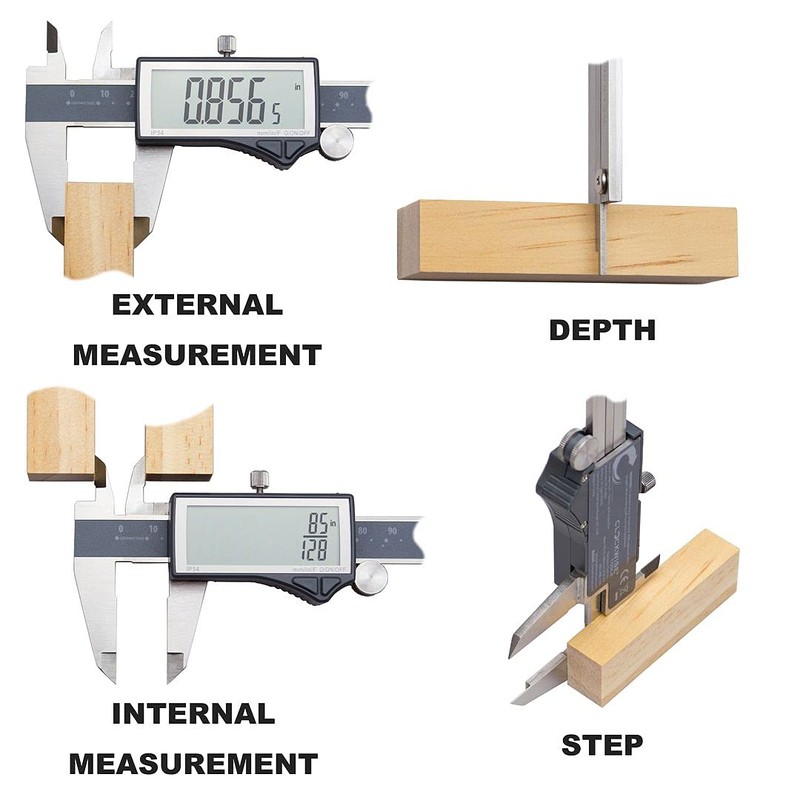 Clockwise Tools IP54 Grade Digital Caliper, DCLR-0805 0-8" /200mm, Inch/Metric/Fractions