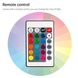 2-Pack 3D Night LED Light Base, LED Base for Acrylic 16 Colors LED Light Base with Remote Control and USB Cable for Bedroom Child Room Restaurant Shop (Black+White)