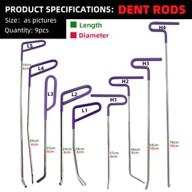 NIUVOCY 59pcs Paintless Dent Rods Repair Tools with Knock Down Pens,Red Soft Caps,Red Wedge and More,Suitable Removal Hail Damage,Dings and More for Car Body Dent Repair